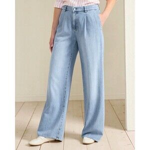 DL1961 Women's Sz 31 Light Seaglass Isabel Wide Leg Mid-Rise Vintage 31" Jeans